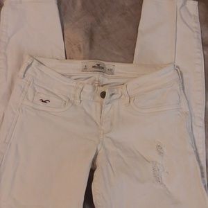 Hollister White Crop Jeans